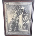 Antique Original WW1 Military Infantry Company Wounded In Action Letter Framed