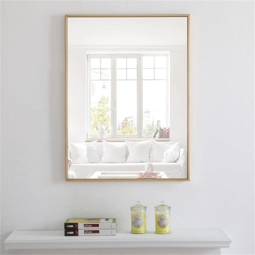 Elegant Decor Monet 32" x 24" Rectangle Metal Frame Mirror in Brass - Picture 2 of 12