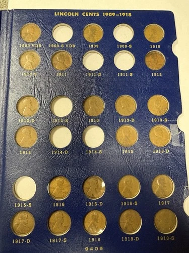 Old Time Lincoln Cent Collection Set  1909 - 1940 pds 76 Different Dates G TO XF