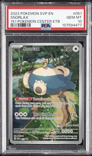 2023 POKEMON 151 POKEMON CENTER ELITE TRAINER BOX SNORLAX PSA 10