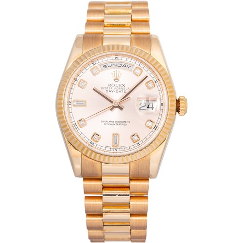 Rolex Day-Date 118235 18k Rose Gold President Diamond Dial Aut...