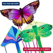 3 Pack Large Kites - Butterfly Delta Dragonfly Kites Easy to Fly for Adults Kids