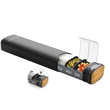 Weekly Pill Organizer - Aluminum 7-Day Travel Case for Vitamins and Supplements