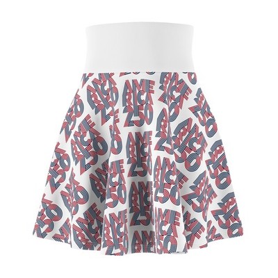 I Am 2020 Pattern Skater Skirt | Typographic All-Over Print