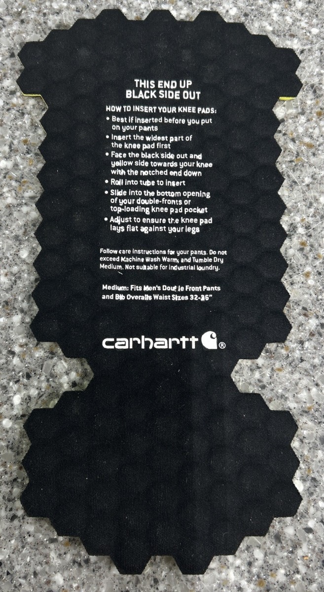 Single Pad Carhartt Knee Pads Size Medium Insert B01 Pants 103193-320  32-36