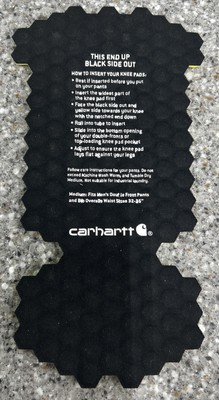 Single Pad Carhartt Knee Pads Size Medium Insert B01 Pants 103193-320  32-36