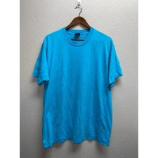 Vintage Blue Blank Shirt Screen Stars Best USA Made 50/50 Tee 90s XL