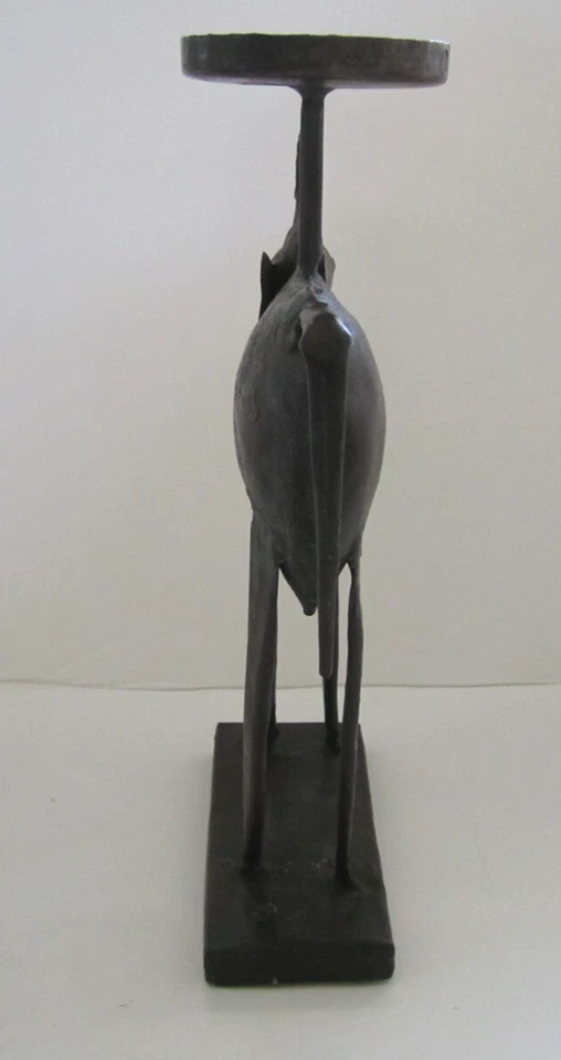 Pier 1 Metal Elephant Candle Holder Primitive Pillar Rustic Folk Art - Image 4 of 4