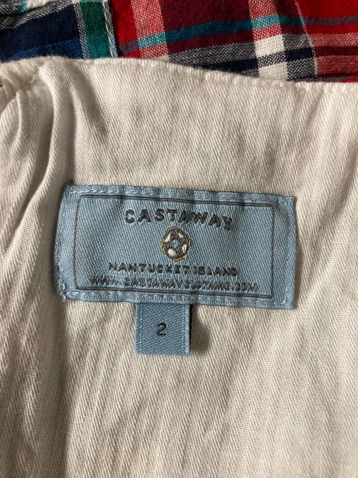 Falda a Cuadros Náufrago Nantucket Island Madras Talla 2 Costa Este Preppy Foto 3 de 3