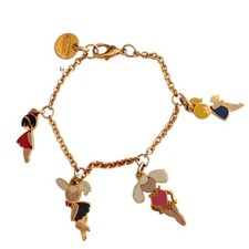 PRADA Bracciale Bracciale Catena MILANO AUTENTICO Oro Ragazza Borsa Logo Cuore Gp Moneta F/S