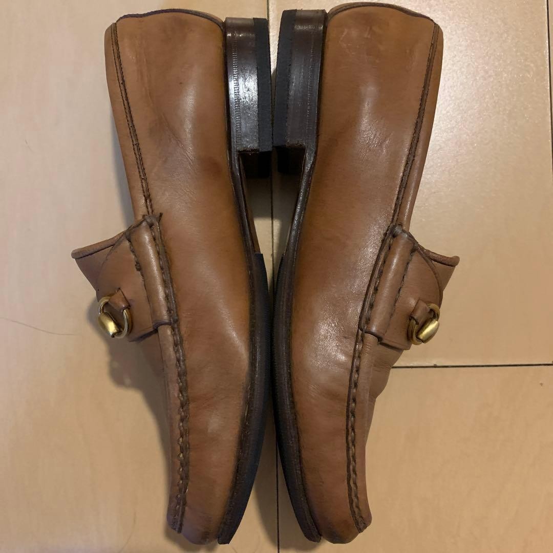 GUCCI Women's Loafers Horsebit Leather Brown Size:36.5/JP:23.5 147843K Authentic thumbnail 4