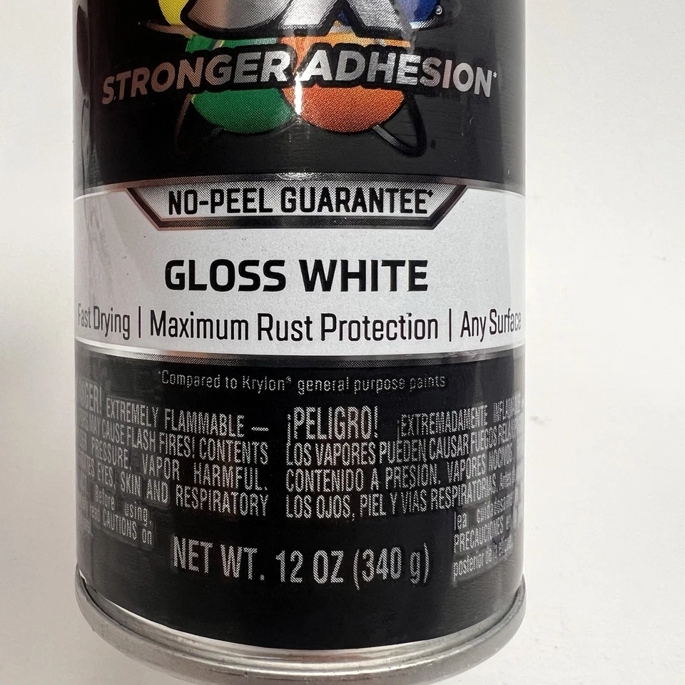 2 PACK Krylon 2727 Gloss White All-In-One Fusion Paint & Primer - No-Peel - 12oz - Image 3 of 4
