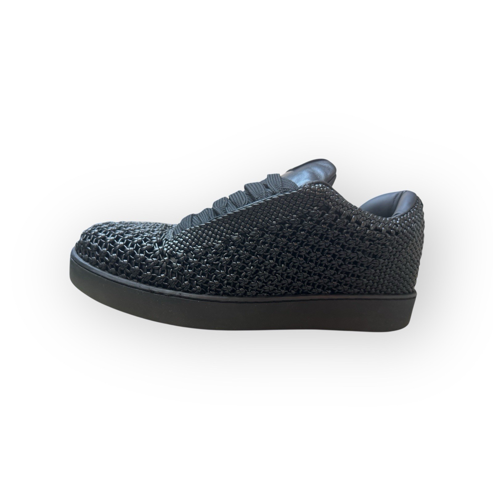 Emporio Armani Special Edition Woven Leather Trainers Black Size 44 image 2