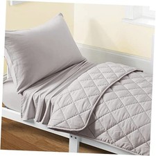 Bedding Set - 4 Piece Microfiber Crib Sheet Set, Crib Toddler Somke Grey