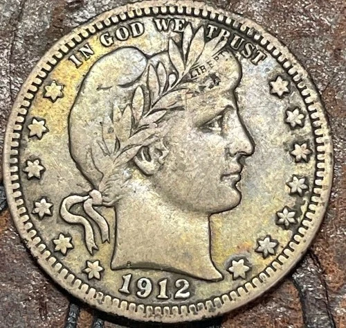 1912-S  Barber Quarter - BETTER DATE - Low Mintage USA 🇺🇸 Historic Silver Coin