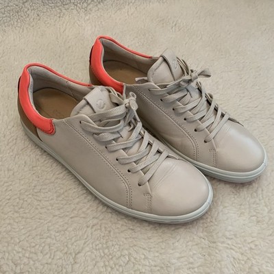 Ecco Women s Sneakers Beige Orange Lace Up Size 41 US 10