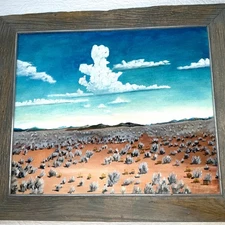 Desert landscape painting original hand painted Modernist sky