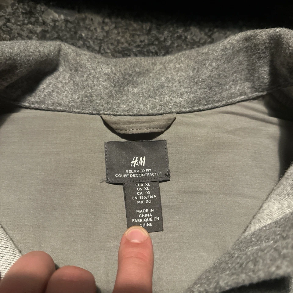 H&M Men’s Gray Jacket Overcoat Size XL Coat Relaxed Fit - Image 2 of 2