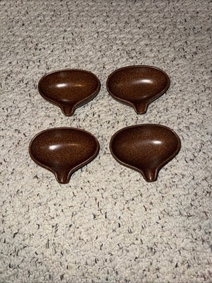 MCM Roseville Pottery Raymor Ben Seibel Autumn Brown Ashtrays #203 - Set of 4