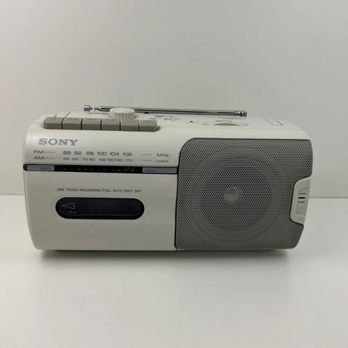 RARE Vintage Sony CFM-10 Radio Cassette Player Recorder White Boombox Tested