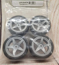 1/10 Tires 5 Spoke Wheels Gray (26mm) 4pc For RC 1/10 Touring Cars HPI/Traxxas