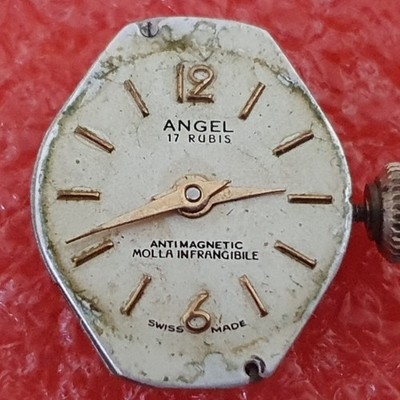 Handaufzug Uhr Angel EB 1612N Unruh OK Zifferblatt 18,2 x 15 mm
