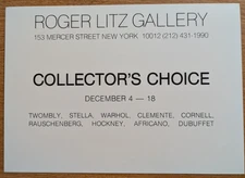 Collector's Choice gallery postcard Group show Roger Litz Gallery 1980s