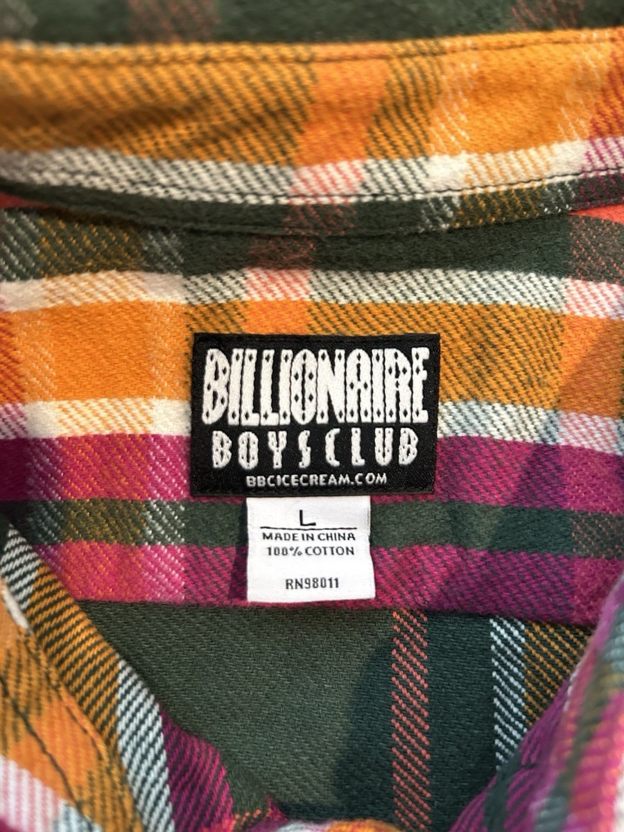 Billionaire Boys Club Men's Plaid Flannel Button-Down Shirt Size L View 4