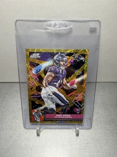 2025 Topps Cosmic Chrome Mike Green #108 Gold Interstellar RC /50 Ravens