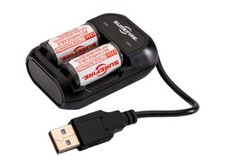 2x SureFire LFP123A Akku 450 mAh 3,2 V mit USB Ladegerät Taschenlampe 🔦 09SF065