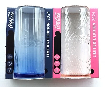 COCA-COLA 2 x Glas - Nachtblau + Pink 2024 Mc Donalds Limitiert Coca Cola Gläser McDonalds