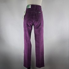 Vintage 80's Wrangler Corduroy Pants USA Purple High Waist Juniors Sz 11 NOS DS
