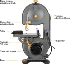 HOTECHE 7-1/2-Inch Band Saw, Max Cutting Depth 3.2-Inch Width 7.5-Inch, Grey