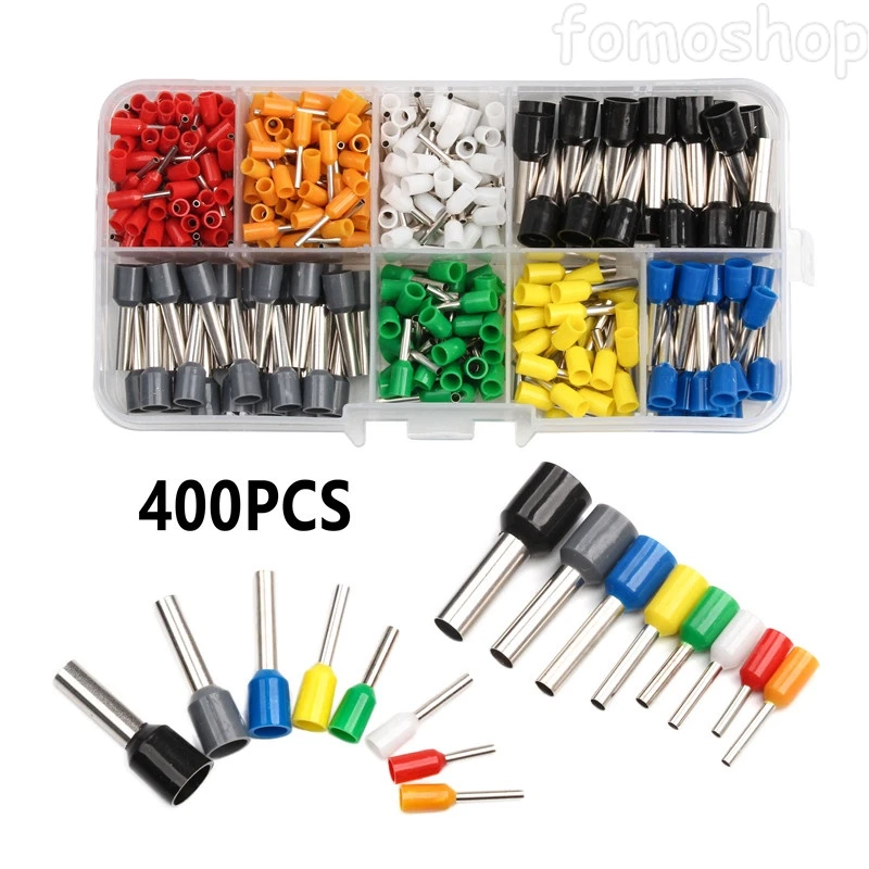 400pcs Assortment Wire Crimp Connectors Insulated Cord Pin End Terminal Kit Set - Image 3 of 4