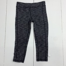 Athleta Girls Black Striped Athletic Leggings size 8-10