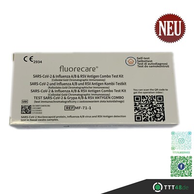 1 x Fluorecare MHD 12/2025  4in1 Schnelltest Influenza RSV Virus Antigen  Laien