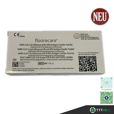 10 x Fluorecare MHD 2027 4in1 Schnelltest Influenza RSV Virus Antigen Laien