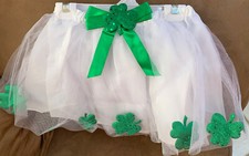 GIRLS ST. PATRICK  S DAY TUTU SKIRT PARTY PARADE ACCESSORY SHIMMER SHAMROCKS CUTE