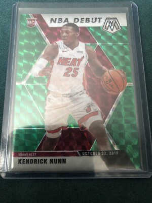 2019-20 Panini Mosaic Basketball Kendrick Nunn Rookie RC Green Prizm Card #268