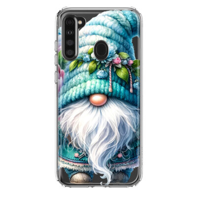 Mundaze Case for Samsung Galaxy A21 Cover Mint Green Gnome Flowers