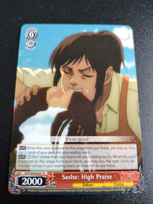 Weiss Schwarz: Sasha High Praise AOT SX04-051 R attack of Titans