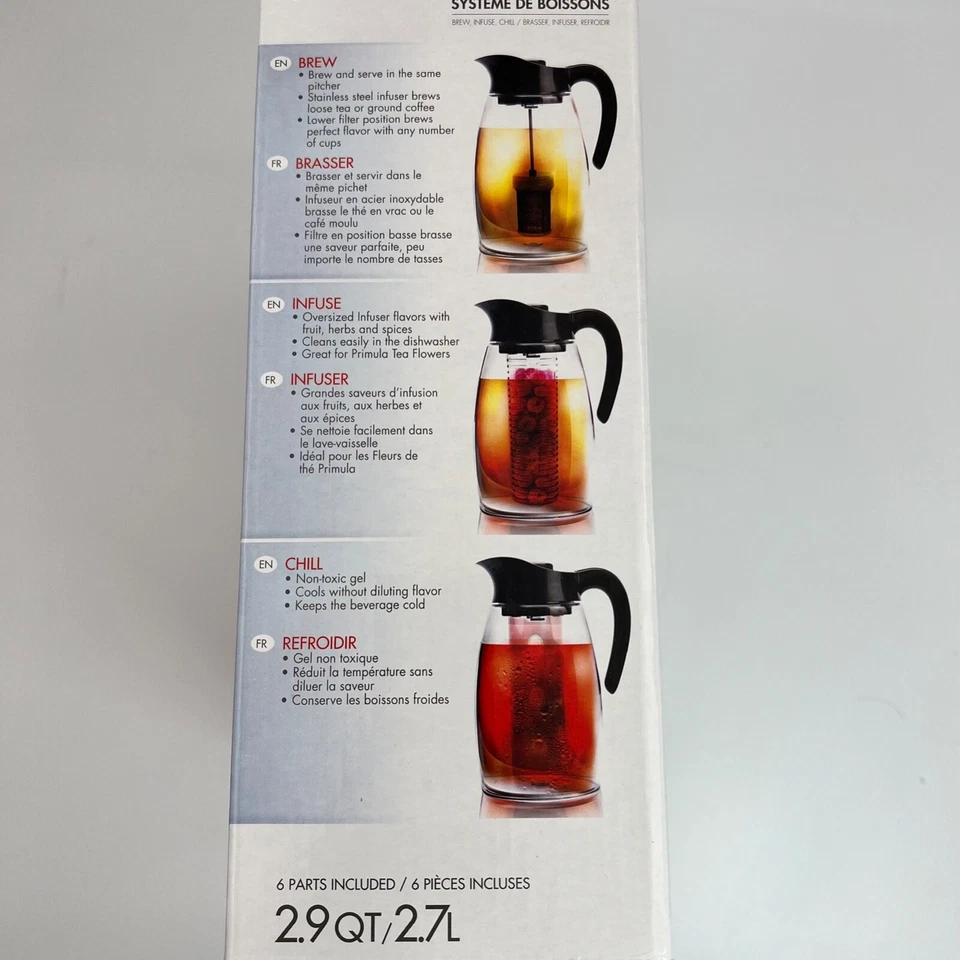 Primula Chill Core Pitcher 2.7 L Fruit/Tea Infuser Flavor-It Beverage...(XX0016) - Image 2 of 4