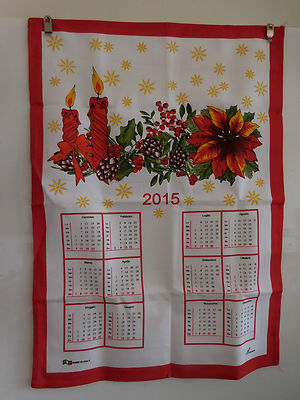 Torchon Calendrier Festif Vintage Emmepi - Coton Mélangé - Curiosity By PN