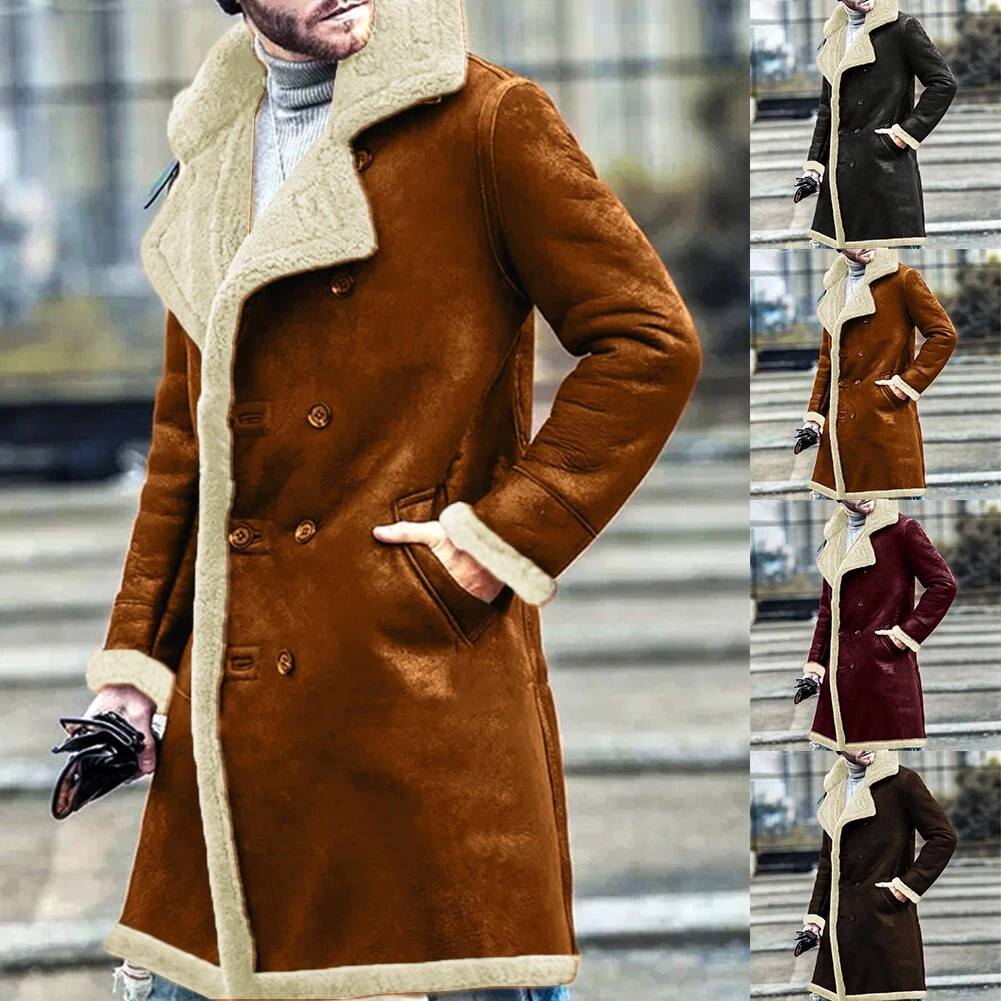 Fur lined best sale pea coat