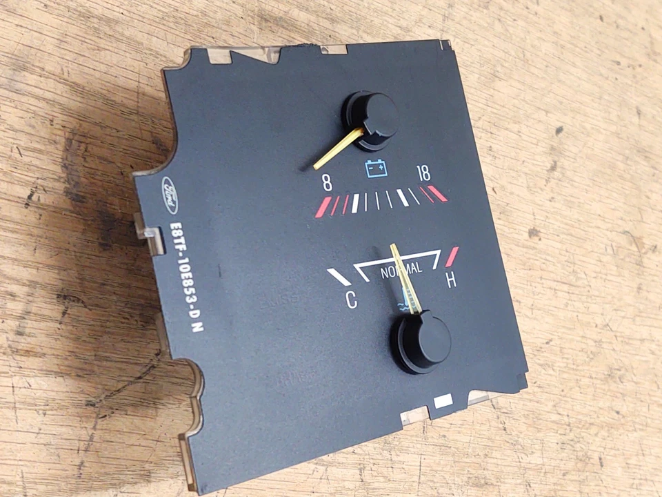 87-91 voltios/batería y medidor de temperatura sin tacómetro Ford F150 F250 F350 Bronco OEM Foto 2 de 4