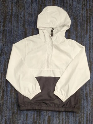 NWT NEW Karl Lagerfeld Girls White and black LOGO Windbreaker 8y
