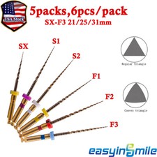 5Pks 6Pcs Dental Endodontic X-Pro Gold Taper NITI Rotary Files SX-F3 21/25/31MM
