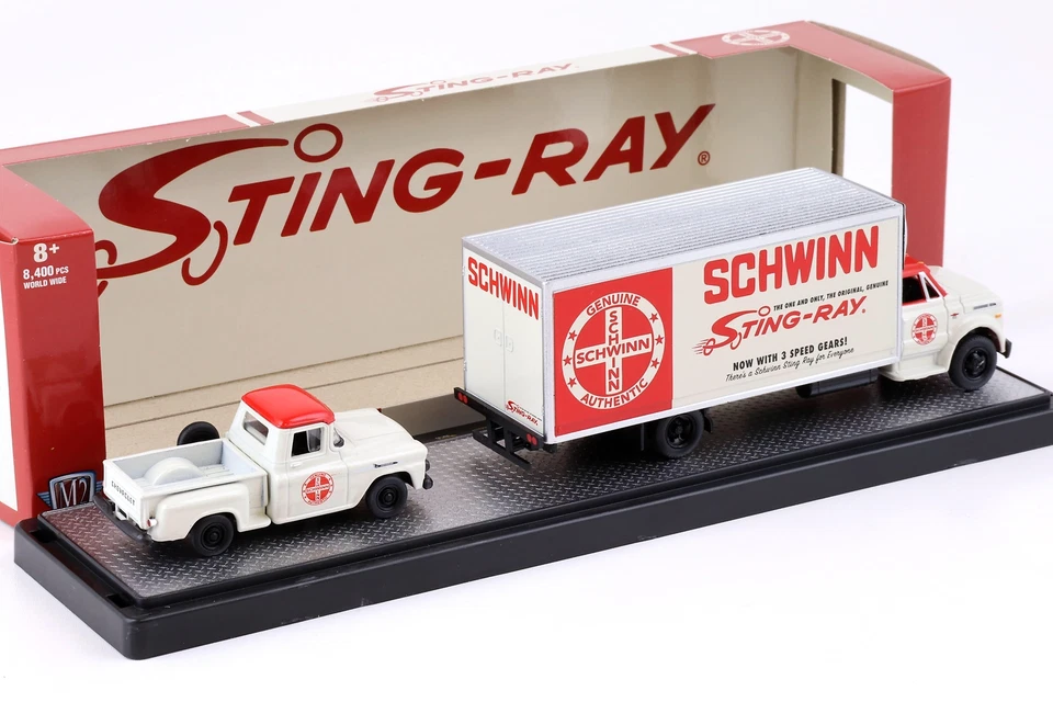 1:64 M2 Machines 1968 Chevrolet C60 Camion & 1958 Apache Stepside Schwi - Immagine 2 di 3