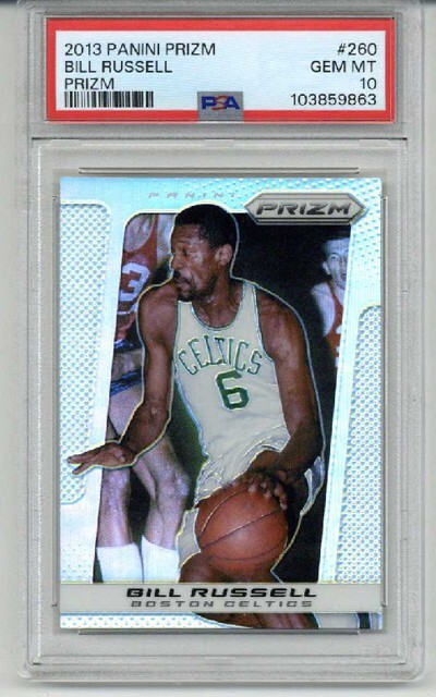 2013 PANINI PRIZM  PRIZM #260 BILL RUSSELL CARD BOSTON CELTICS PSA 10 LOW POP