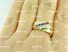 14k Yellow Gold Mens Ruby & Diamond ring Channel set — photo 3